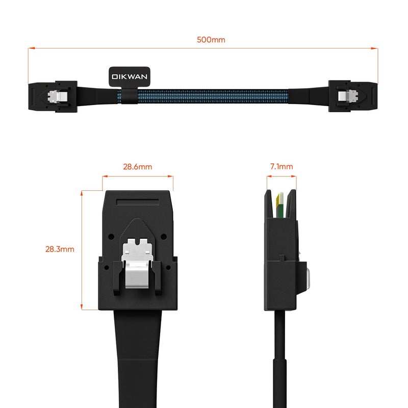 OIKWAN Internal Mini SAS to Mini SAS Cable, SFF8087 36 Pin to SFF8087 36Pin Data Cable Male Cord for Server, Raid Controller, SAS/SATA HBA, Data Storage System-1.6FT - Image 5